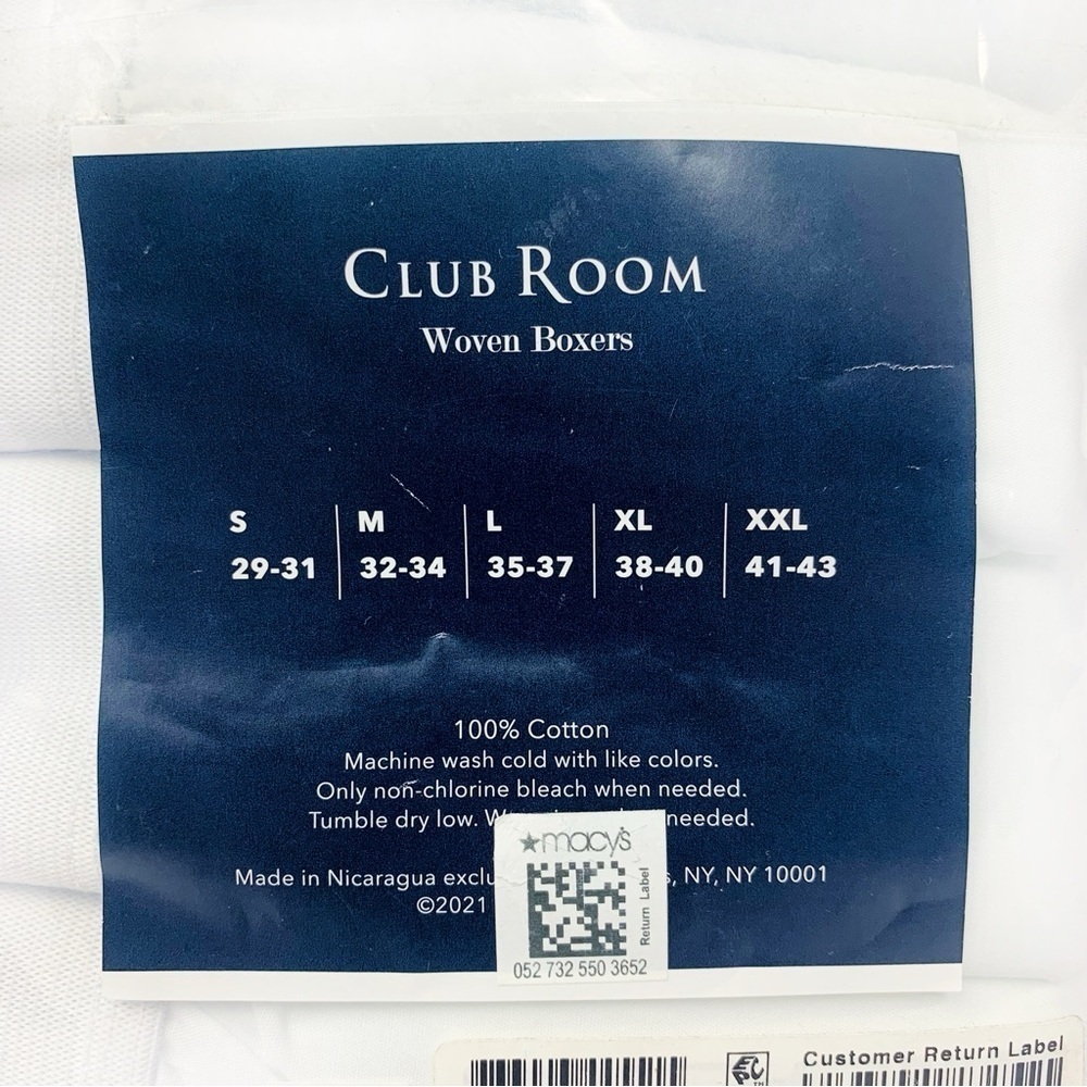 4-Pack Club Room 100% Cotton Tag-Less Woven Boxers Size Large - Picture 4 of 8